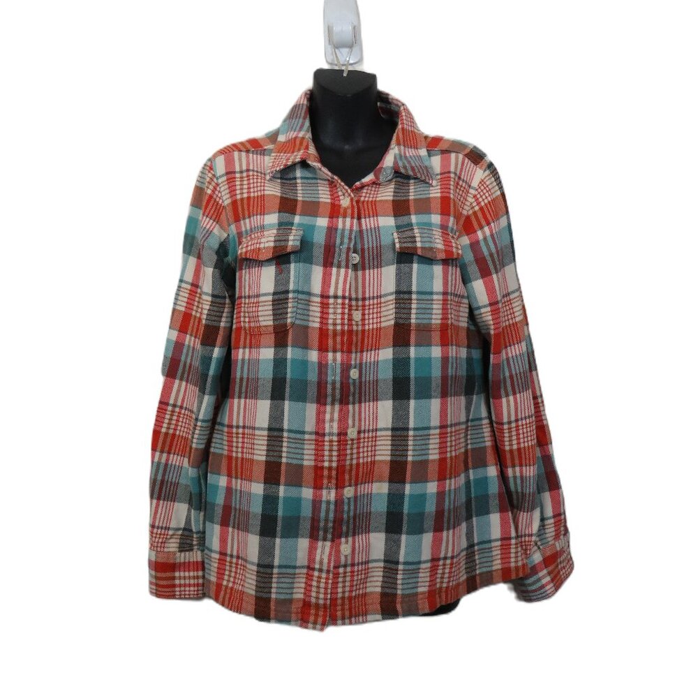 Patagonia Size 8 Midweight Fjord Flannel Shirt Plaid Button Down Long Sleeve